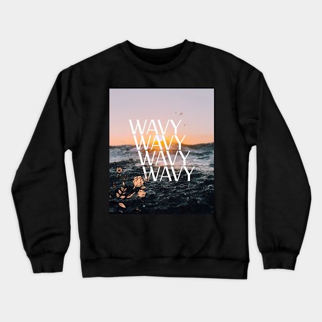 Wavy Crewneck Sweatshirt by ApparelJunkie